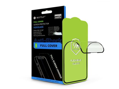 Apple iPhone 13/13 Pro/14/16e rugalmas üveg képernyővédő fólia - Bestsuit       Flexglass 3D Full Cover - fekete