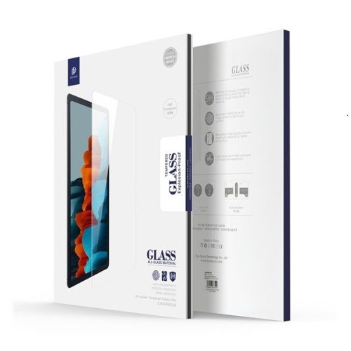 Samsung Galaxy Tab S6 Lite 10.4 (2020 / 2022 / 2024) SM-P610 / P615 / P613 / P619 / P620 / P625, Kijelzővédő fólia, ütésálló fólia (az íves részre is!), Tempered Glass (edzett üveg), 3D Full Cover, Dux Ducis, Clear