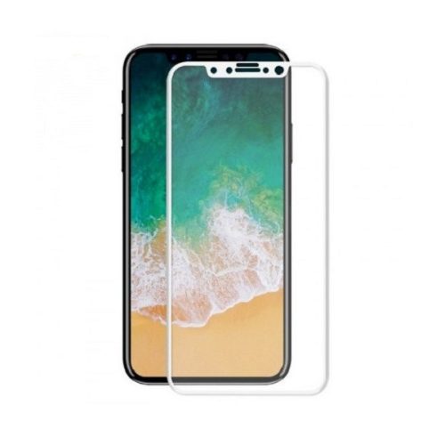 Apple iPhone X / XS / 11 Pro, Kijelzővédő fólia, ütésálló fólia (az íves részre is!), Tempered Glass (edzett üveg), Enkay, fehér