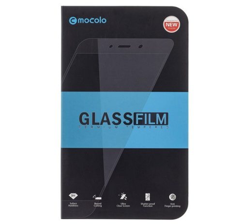 Samsung Galaxy A70 / A70s SM-A705F / A707F, Kijelzővédő fólia, ütésálló fólia (az íves részre is!), Tempered Glass (edzett üveg), 5D, Full Glue, Mocolo, fekete