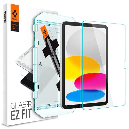 Apple iPad 10.9 (2022) / iPad 11 (2025), Kijelzővédő fólia, ütésálló fólia, Tempered Glass (edzett üveg), Spigen Ez Fit, Clear