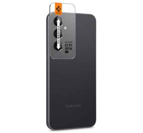 Samsung Galaxy S23 FE SM-S711, Kamera lencsevédő fólia, ütésálló fólia, Tempered Glass (edzett üveg), Spigen Glastr Ez Fit Optik Pro, fekete, 2 db / csomag